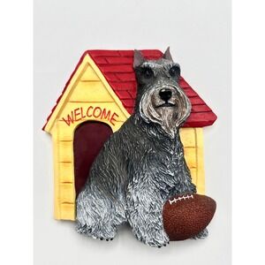 Willabee & Ward Schnauzer Dog‎ Football Dog House Welcome Refrigerator Magnet
